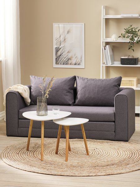 Dvivietė sofa SKILLEBEKK, tamsiai pilkas audinys