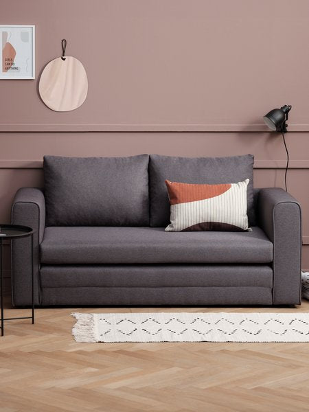 Dvivietė sofa SKILLEBEKK, tamsiai pilkas audinys