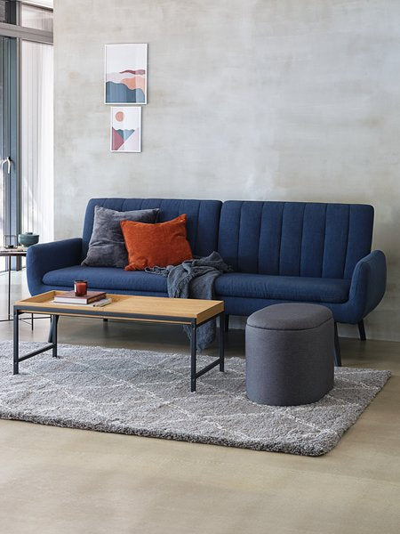 Trivietė sofa HARNDRUP, tamsiai mėlynos spalvos audinys