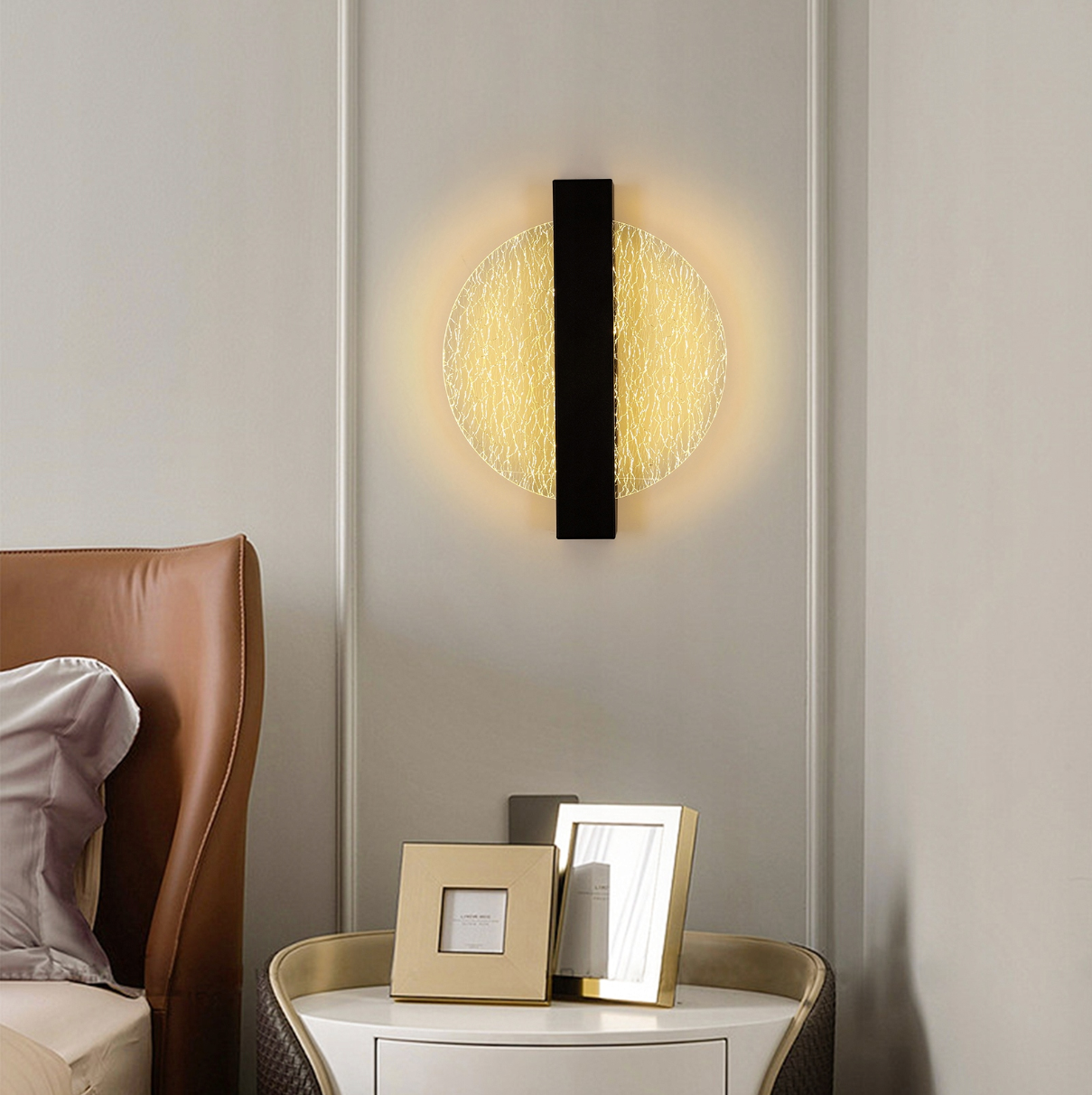 Modernus juodas LED sieninis šviestuvas 12W