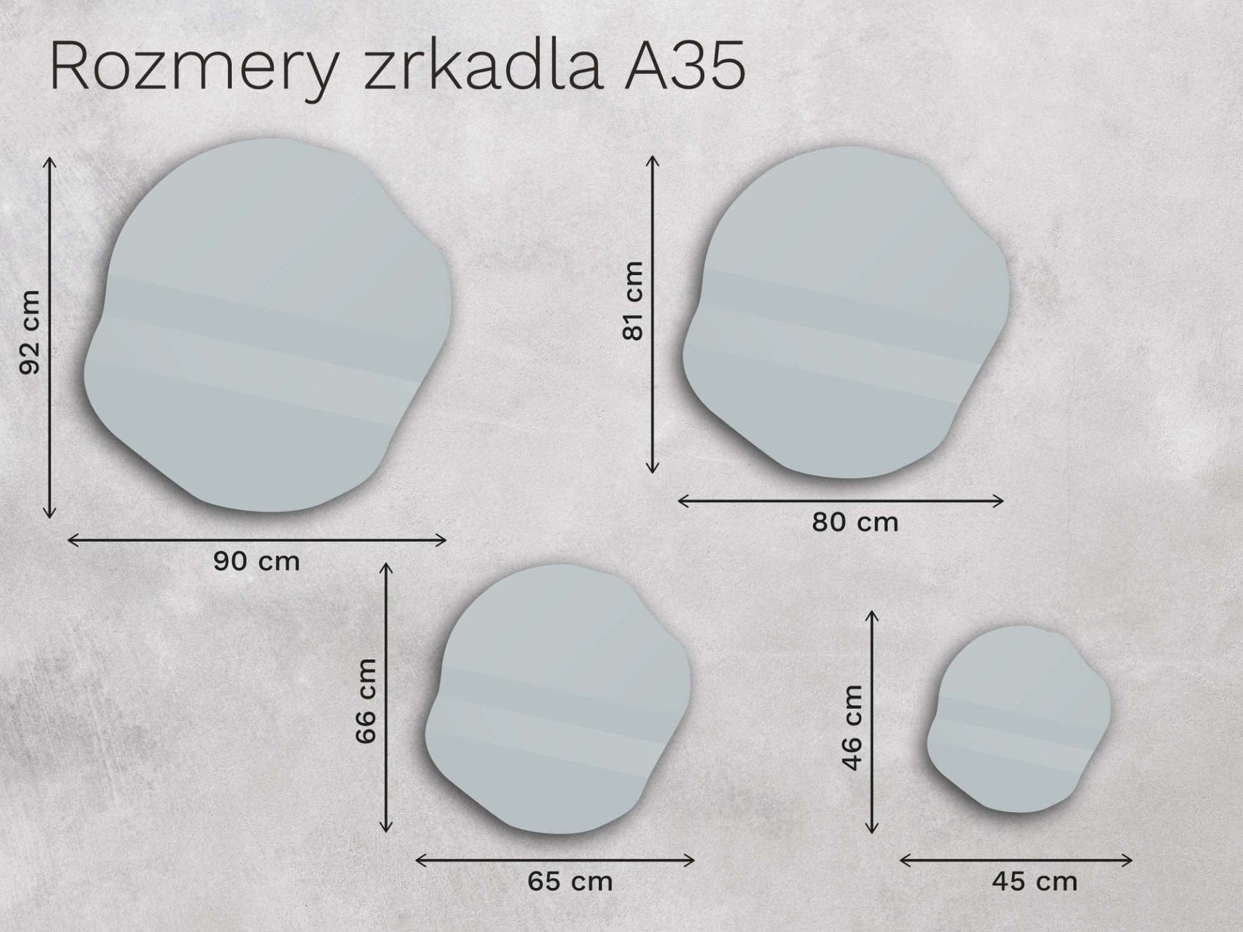 Organinis LED veidrodis su apšvietimu „A35“