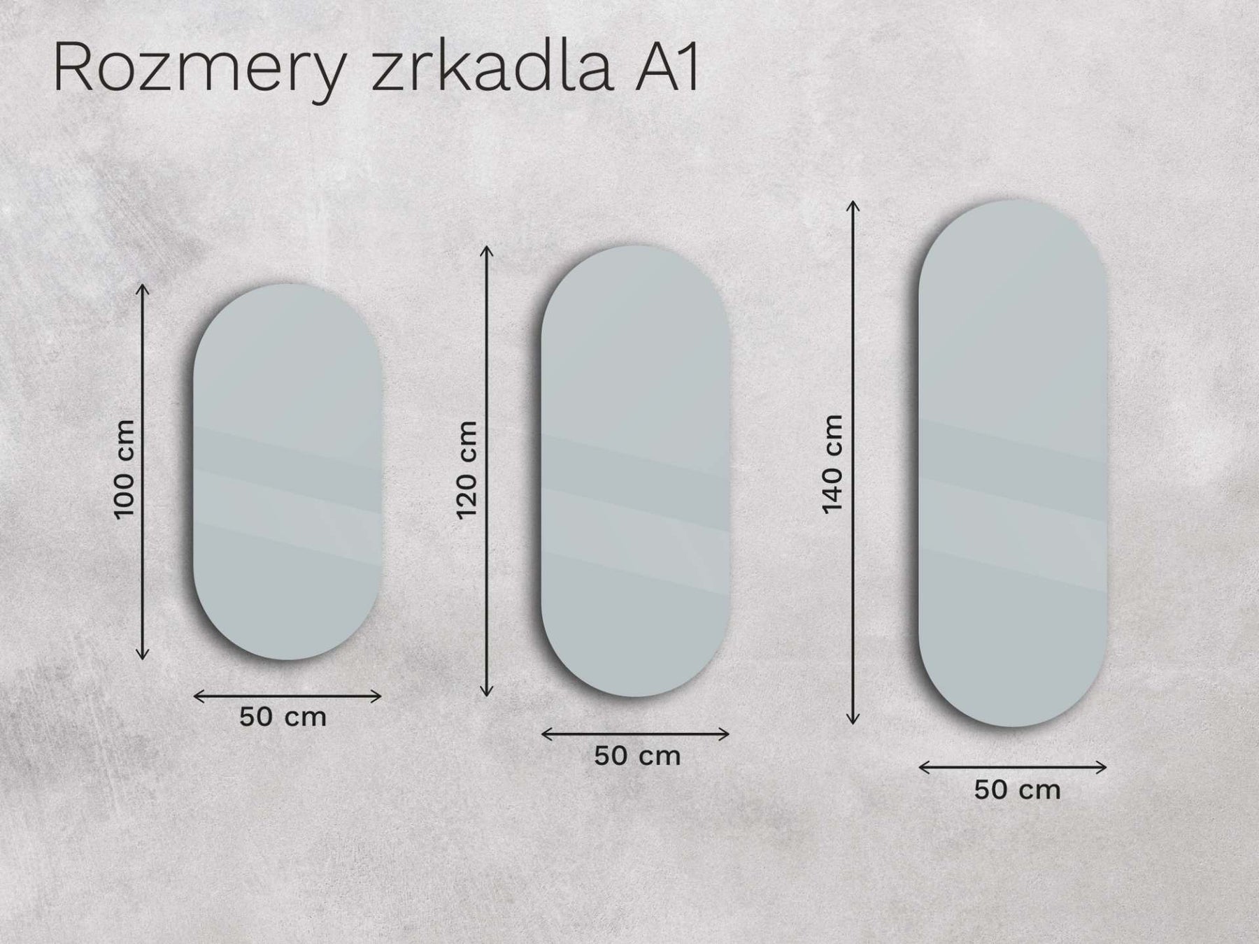 Ovalus veidrodis su LED apšvietimu „A1“