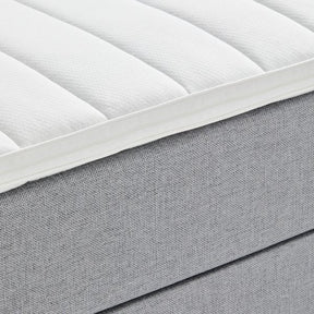 Boxspring lova 140 × 200 cm LEIRKUP, pilkos spalvos, minkšta