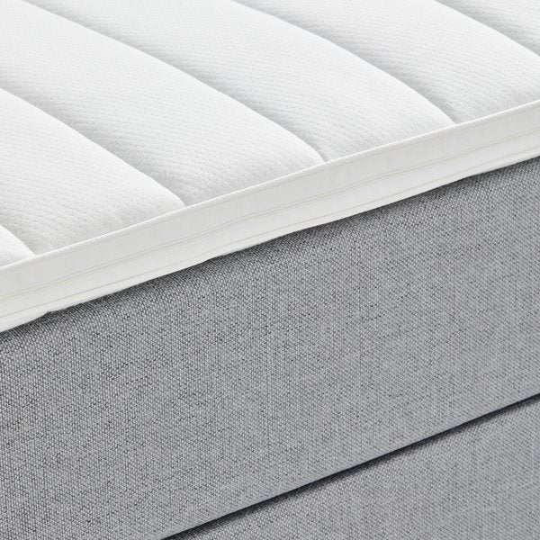 Boxspring lova 140 × 200 cm LEIRKUP, pilkos spalvos, minkšta