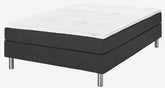 Boxspring lova 140 × 200 cm TYSSA, juodos spalvos, minkšta PU danga