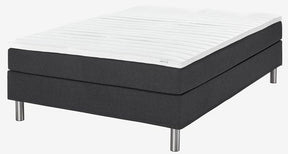 Boxspring lova 140 × 200 cm TYSSA, juodos spalvos, minkšta PU danga