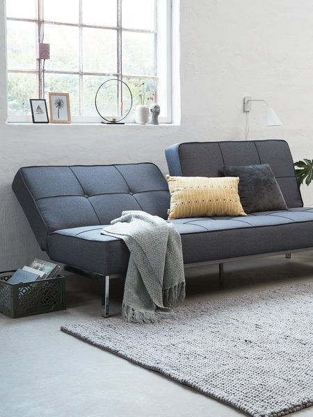 Trivietė sofa OREVAD, tamsiai pilkos spalvos audinys