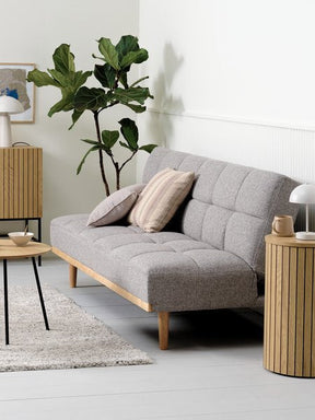 Trivietė sofa NEJEDE, šviesiai pilkos spalvos audinys