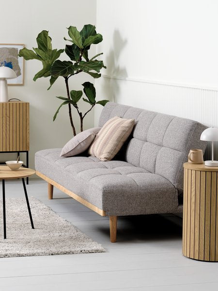 Trivietė sofa NEJEDE, šviesiai pilkos spalvos audinys