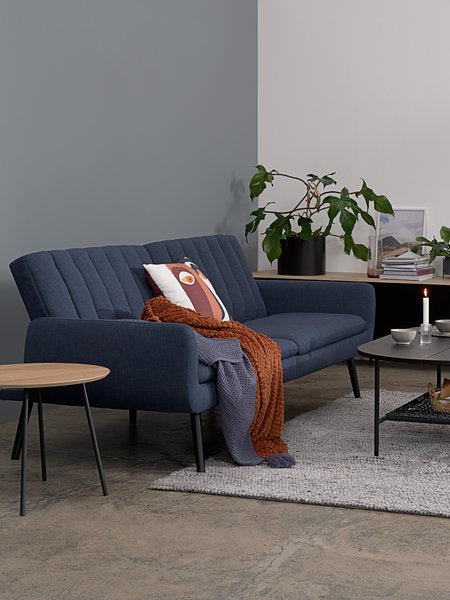 Trivietė sofa HARNDRUP, tamsiai mėlynos spalvos audinys