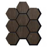 Akustinė plokštė su medžio fanera – Hexagonas – 79,8 × 66 cm