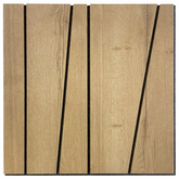 Sienų paneliai – MDF lamelės, šešiakampės, riešuto spalvos
