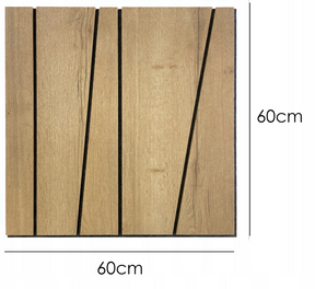 Sienų paneliai – MDF lamelės, šešiakampės, riešuto spalvos