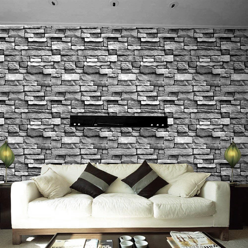 Lipni tapetė – 3D akmens imitacija, 45 cm x 10 m