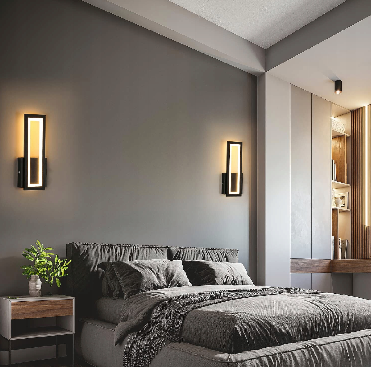 Moderna juoda LED lempa 16W