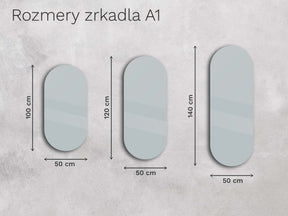 Ovalus veidrodis su LED apšvietimu „A1“